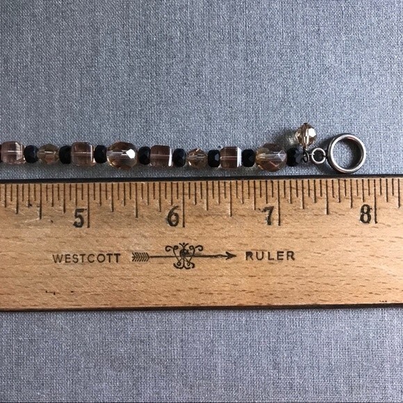 Vintage Handmade Topaz Swarovski Crystal Cube Crystal Czech Glass Bracelet 8 In - Picture 6 of 8